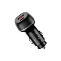 Зарядний пристрій ColorWay USB-C PD65W + USB QC3.0 car adapter (CW-CHA068PD-BK)