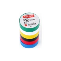 Ізоляційна стрічка APRO 0.14мм*17мм*25м різнокольорова, 6 шт. (0,14мм*17мм*25м)