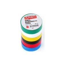 Ізоляційна стрічка APRO 0.14мм*17мм*25м різнокольорова, 6 шт. (0,14мм*17мм*25м)