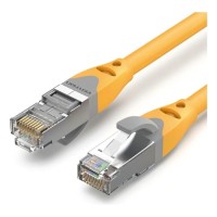 Патч-корд 0.3м, S/FTP cat 6a RJ-45 yellow Vention (IBHYAA)