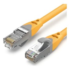 Патч-корд 0.3м, S/FTP cat 6a RJ-45 yellow Vention (IBHYAA)