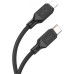 Дата кабель USB-C to Lightning 1.0m Cool silicone PD 20W X90 black HOCO (6931474788382)
