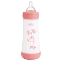 Пляшечка для годування Chicco Perfect 5 Love із силіконовою соскою 4+ міс. 300 мл Рожева (20235.11.40)