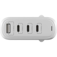 Зарядний пристрій Globex GaN 1xUSB + 3xUSB-C 120W FastPower white (GaN120WA3C)