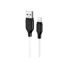 Дата кабель USB 2.0 AM to Lightning 1.0m 2.4A silicone BX42 white BOROFONE (6931474736734)