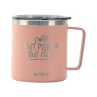 Поїльник-непроливайка Kite Cute but phycho термокружка 400 мл, пудра (K22-379-03-1)