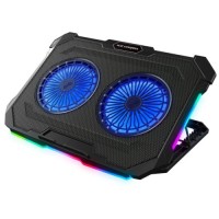 Підставка до ноутбука IceCoorel 10-17", 2*125mm 1200 RPM, 2*USB, 415x293x26.5mm, RGB (F8)