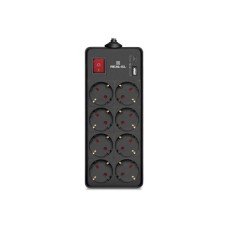 Мережевий подовжувач REAL-EL RS-PROTECT 805 1.8m, black (EL122300042)