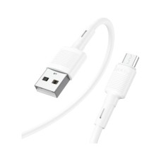 Дата кабель USB 2.0 AM to Micro 5P 1.0m 2.4A PVC X83 white HOCO (6931474770899)