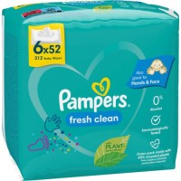 Дитячі вологі серветки Pampers Fresh Clean 6 пачок х 52 шт (8001841078175)