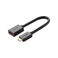 Перехідник Mini HDMI M to HDMI F 0.22m black Ugreen (20137)