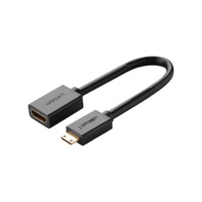Перехідник Mini HDMI M to HDMI F 0.22m black Ugreen (20137)