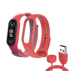 Ремінець до фітнес браслета Armorstandart комплект 3шт Xiaomi Mi Band 7/6/5 New Style Red (ARM77038)