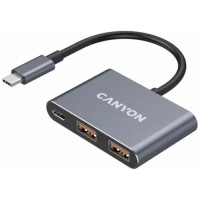 Концентратор Canyon hub DS-3 3in1 USB-C Dark Grey (CNS-TDS3)