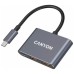 Концентратор Canyon hub DS-3 3in1 USB-C Dark Grey (CNS-TDS3)