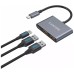 Концентратор Canyon hub DS-3 3in1 USB-C Dark Grey (CNS-TDS3)