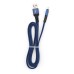 Дата кабель USB 2.0 AM to Micro 5P 1m flat nylon blue Vinga (VCPDCMFNB1B)