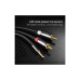 Кабель мультимедійний 3.5mm M to 2xRCA M 1.0m AV116 black Ugreen (10749)