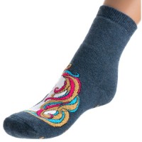 Шкарпетки Bross махрові з єдинорогом (9620-6-blue)