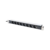 Силовий блок 1U, 8xSchuko, 16A, 250V, вилка Schuko Digitus (DN-95401)