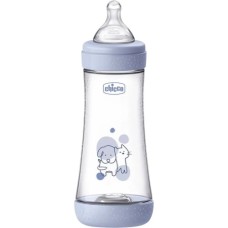 Пляшечка для годування Chicco Perfect 5 із силіконовою соскою 4+ місяців 300 мл Блакитна (20235.22.40)
