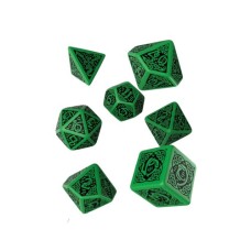Набір кубиків для настільних ігор Q-Workshop Celtic 3D Revised Green black Dice Set (7 шт) (SCER15)