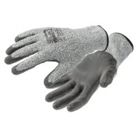 Захисні рукавиці Hoegert FUHSE HT5K763-11 протипорізні з поліуретановим покриттям світло-сірі, 11 (HT5K763-11)