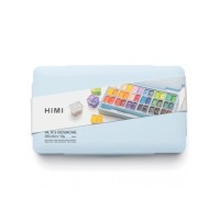 Гуашеві фарби HIMI Twin Cup 36*12мл+3 пензлі, блакитний пластик, пенал (6976939682638)