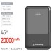 Батарея універсальна ColorWay 20 000 mAh DigiPower PD/45W, QC/4.0, Black (CW-PB200LP04BK)
