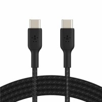 Дата кабель USB-C to USB-C 1.0m braided black Belkin (CAB004BT1MBK)