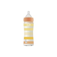 Пляшечка для годування Chicco Well-Being Colors з силіконовою соскою 0м+ 240 мл Помаранчева (28721.31)