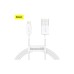 Дата кабель USB 2.0 AM to Lightning 2.0m Superior Fast Charging 2.4A white Baseus (CALYS-C02)