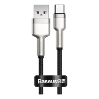 Дата кабель USB 3.1 AM to USB-C 0.25m 6.0A 66W Cafule Series Metal Black Baseus (CAKF000001)