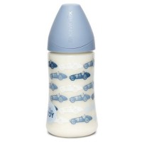 Пляшечка для годування Suavinex Історії малюків 270 мл блакитна (304383)