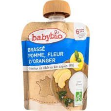 Дитяче пюре BabyBio Органічне на основі коров'ячого молока з яблуком та цвітом апельсину 85 г (54088)