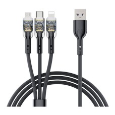 Дата кабель USB 2.0 AM to Lightning + Micro 5P + Type-C PD-B94th Black Proda (PD-B94th-BK)