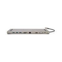 Концентратор VEGGIEG USB-C 8-in-1 USB-C + 3xUSB 3.0 + HDMI + VGA + 3.5mm + SD/TF + RJ45 0.1m silver (TC10)