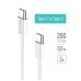 Дата кабель USB-C to USB-C 2.0m (braided cotton) (PD Fast Charging 60W) 3.0А grey ColorWay (CW-CBPDCC068-GR)
