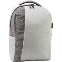 Рюкзак шкільний Optima 17.5" USB Techno чоловічий 0.7 кг 16-25 л Сірий з виділеними елементами (O97593-03)