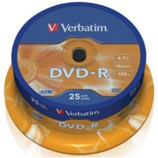 Диск DVD Verbatim 4.7Gb 16X CakeBox 25шт (43522)