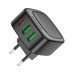 Зарядний пристрій BOROFONE BAS23A Lucky 1xUSB-C + 2xUSB PD30W Black (6941991109386)