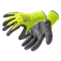 Захисні рукавиці Hoegert VECHTE HT5K760-9 гофровані з нітриловим покриттям зелені, 9 (HT5K760-9)