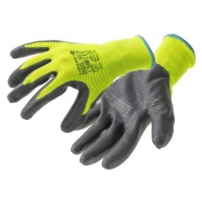Захисні рукавиці Hoegert VECHTE HT5K760-9 гофровані з нітриловим покриттям зелені, 9 (HT5K760-9)