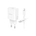 Зарядний пристрій BOROFONE BA82A Platinum USB-C PD25W + cable USB-C to Lightning White (6941991112263)