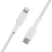 Дата кабель USB 2.0 AM to Lightning 1.0m braided white Belkin (CAA004BT1MWH)