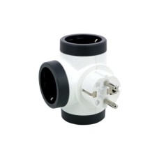 Мережевий розгалужувач LEGRAND ПРЕМІУМ поворотний 3х2К+З бокові розетки, колір Білий/Чорний (694521)