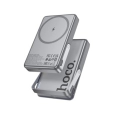 Батарея універсальна HOCO 10000mAh Sunlight PD/20W Magnetic with stand Metal Grey (Q36A / 714987)