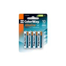 Батарейка ColorWay AA LR6 Alkaline Power (лужні) *4 blister (CW-BALR06-4BL)