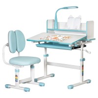 Парта зі стільцем ErgoKids Blue ( +полка+лампа) (BD-24 BL)
