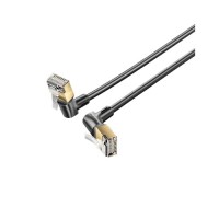 Патч-корд 1м STP cat 8 RJ-45 90° corner black Vention (IKLBF)